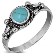 Tibetan Style Turquoise Ring, r473